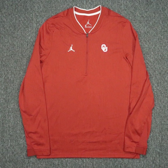 Nike Other - Oklahoma Sooners Pullover Adult Medium Red Nike Jordan Half‎ Zip Warmup